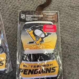 3 NEW NHL Penguins Yellow and Black Face Cover Set 2 pack